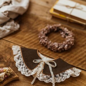 Kołnierzyk dla dziecka z koronką haft na tiulu dla dziecka zoja coco