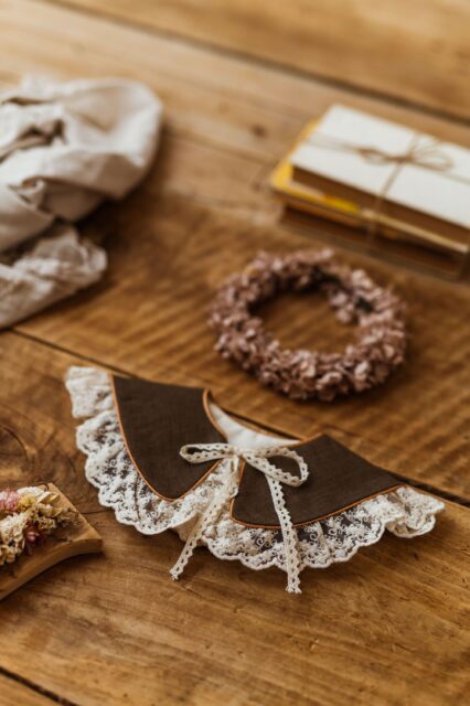 Kołnierzyk dla dziecka z koronką haft na tiulu dla dziecka zoja coco