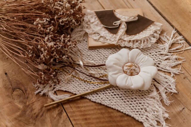 Kołnierzyk dla dziecka z koronką haft na tiulu dla dziecka zoja coco