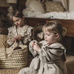 Kołnierzyk retro z falbanką w kwiatki damski tiul Antonina