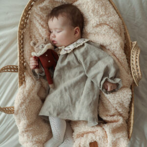 Kołnierzyk z koronką dla dziewczynki bawełniany Hania wróbelki natural