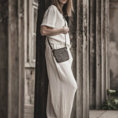 Koszulka lniana damska t-shirt ecru