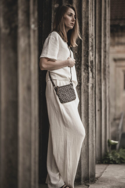 Koszulka lniana damska t-shirt ecru