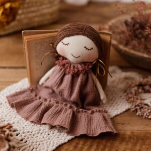 Lalka szmaciana bawełniana retro przytulanka Marysia rose