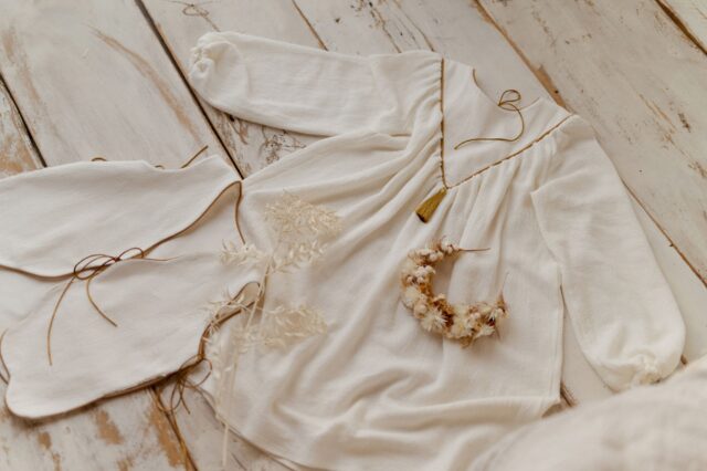 Lniana biała sukienka retro Marysia white day 1-4 lat