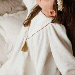 Lniana biała sukienka retro Marysia white day 1-4 lat