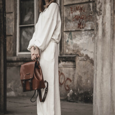 Lniana bluza damska oversize ecru