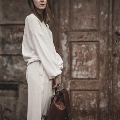 Lniana bluza damska oversize ecru