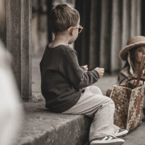 Lniana bluza unisex dla dzieci szara smoke grey