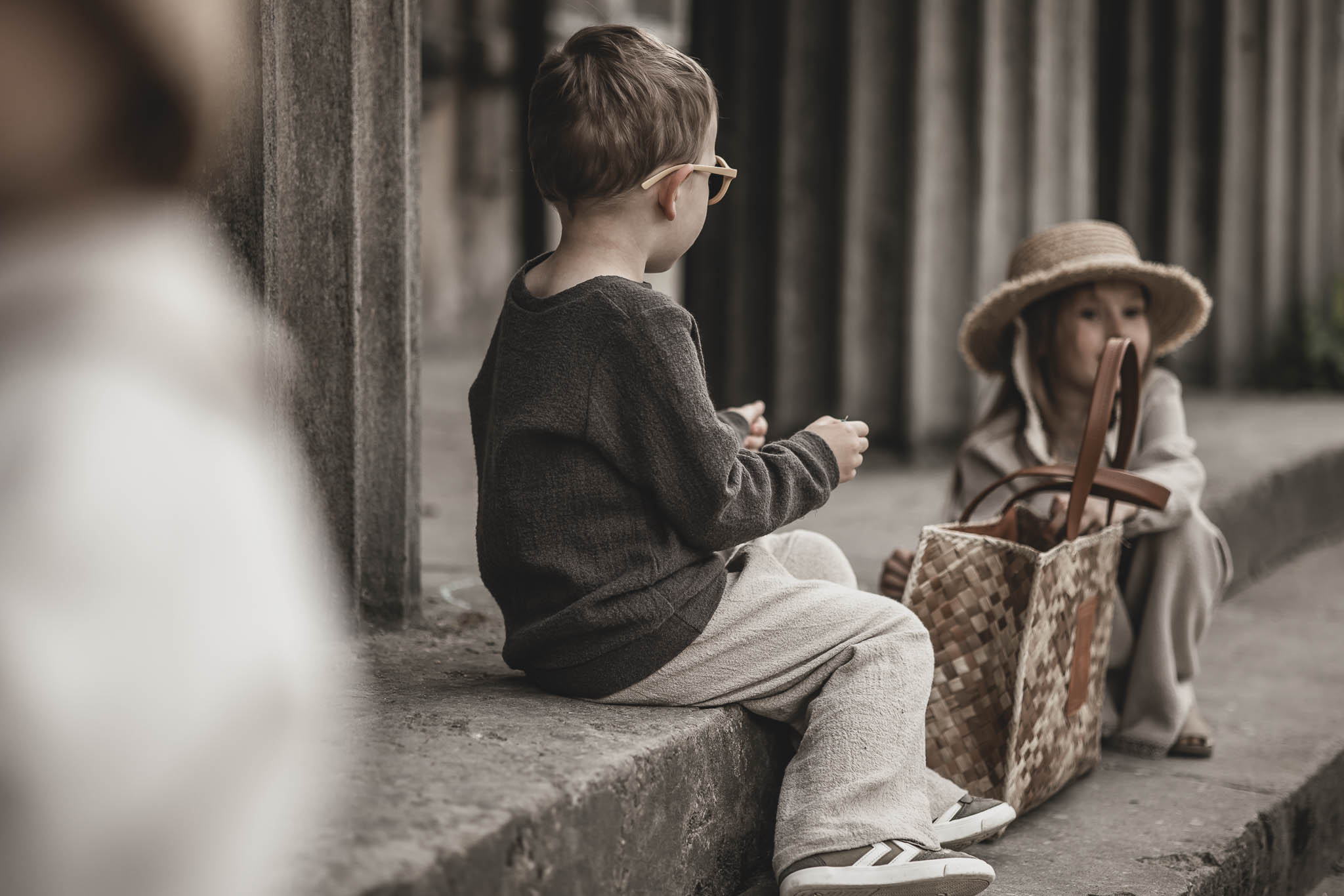 Lniana bluza unisex dla dzieci szara smoke grey