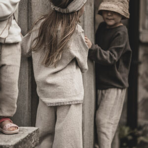 Lniana bluza unisex dla dzieci szara smoke grey