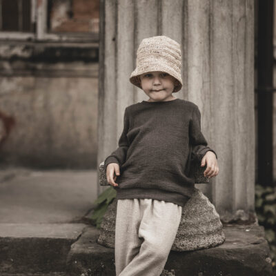 Lniana bluza unisex dla dzieci szara smoke grey