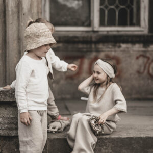 Lniana bluza dla dzieci unisex ecru