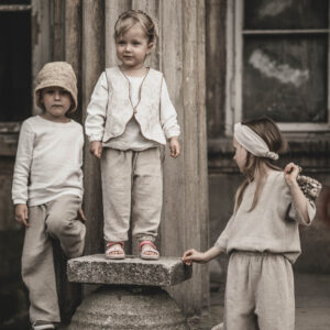 Lniana bluza dla dzieci unisex ecru