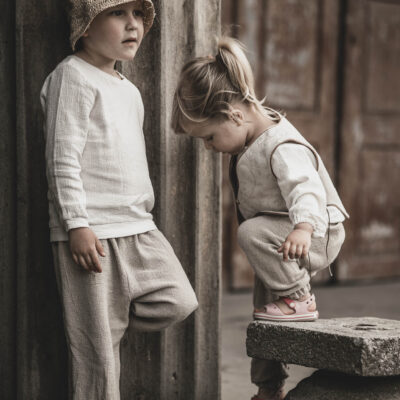 Lniana bluza dla dzieci unisex ecru