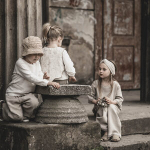 Lniana bluza dla dzieci unisex ecru