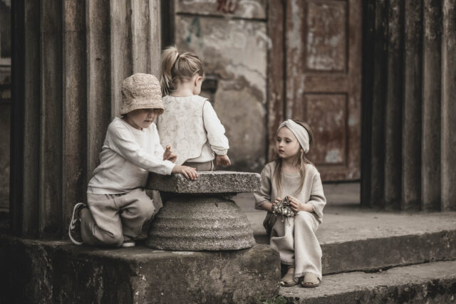 Lniana bluza dla dzieci unisex ecru