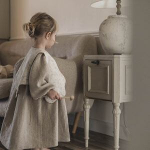 Lniana kamizelka żakard lniany w kwiaty dla dziecka royal