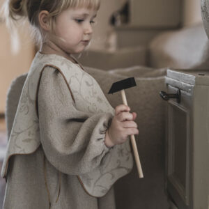 Lniana kamizelka żakard lniany w kwiaty dla dziecka royal