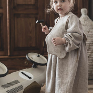 Lniana kamizelka żakard lniany w kwiaty dla dziecka royal