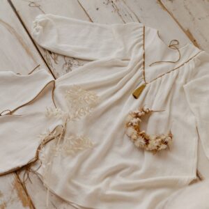 Lniana retro sukienka biała Marysia white day 5-10 lat