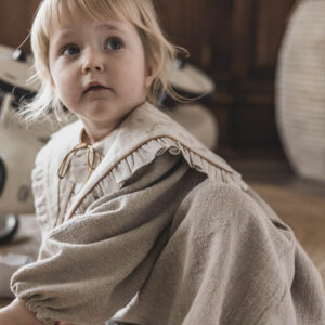 Lniana sukienka retro dla dziewczynki premium  Marysia krepa