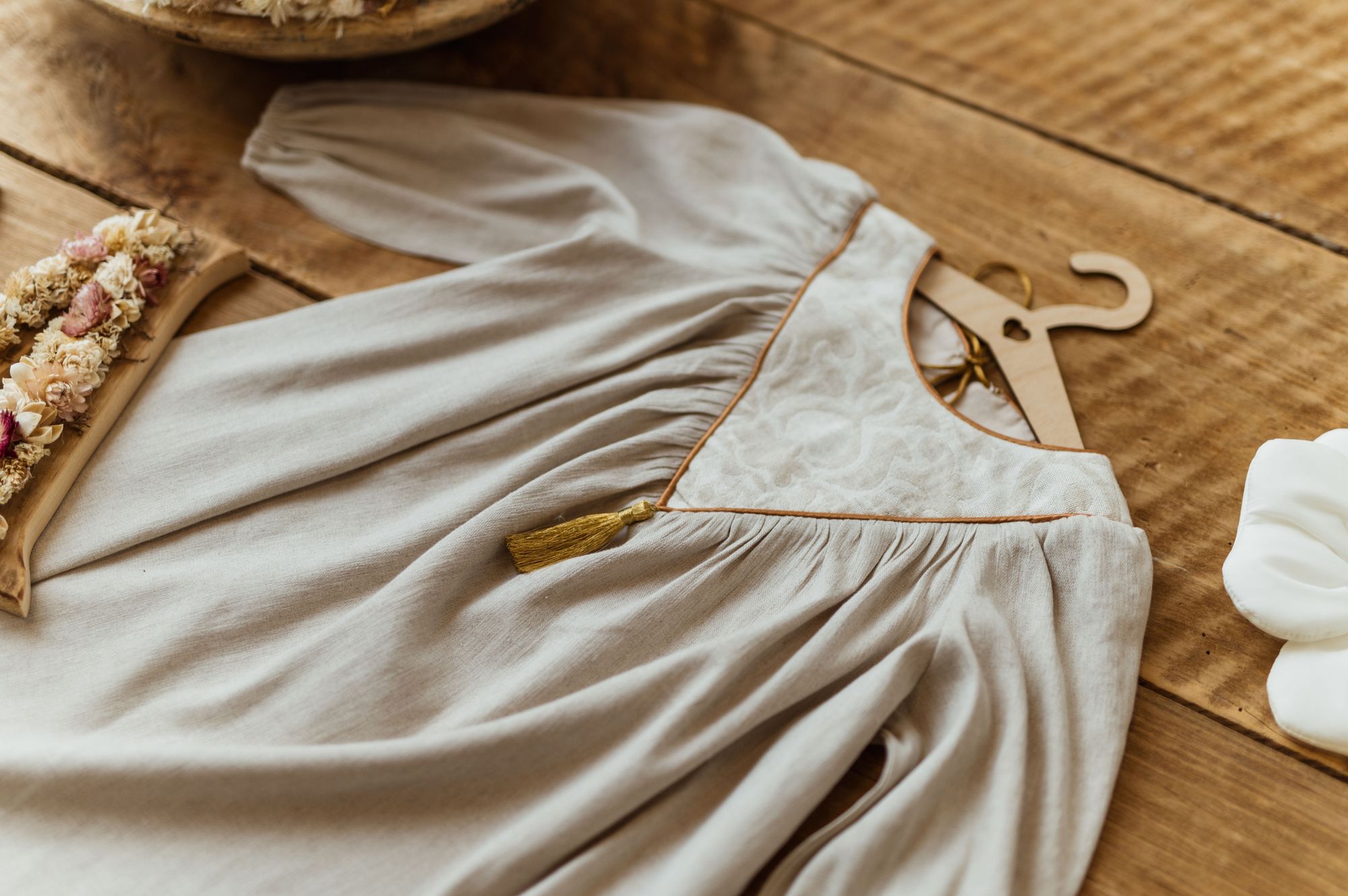 Lniana sukienka retrodla dziewczynki 5-10 lat Marysia rokoko