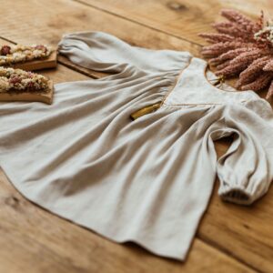 Lniana sukienka retrodla dziewczynki 5-10 lat Marysia rokoko