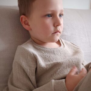 Lniana bluza dla dzieci unisex szara glina