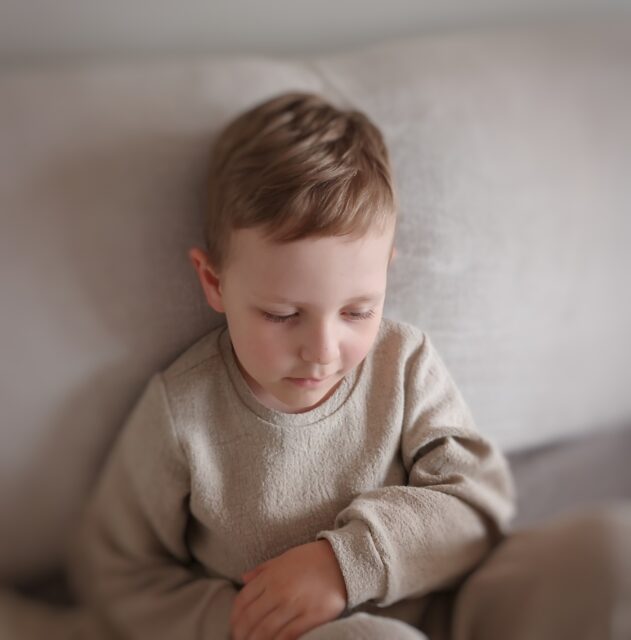 Lniana bluza dla dzieci unisex szara glina