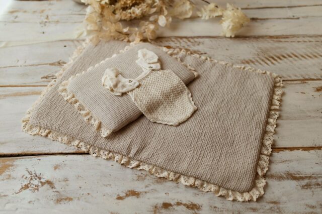 Lniany kocyk niemowlęcy 50×75cm goferek