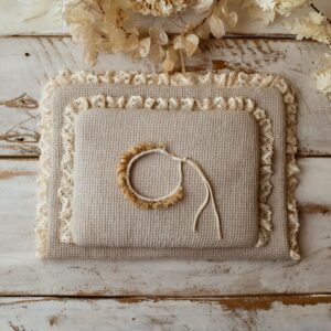 Lniany kocyk niemowlęcy 50×75cm goferek