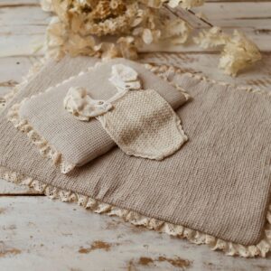 Lniany kocyk niemowlęcy 50×75cm goferek