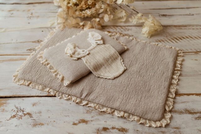 Lniany kocyk niemowlęcy 50×75cm goferek