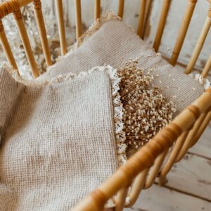 Lniany kocyk niemowlęcy 50×75cm goferek