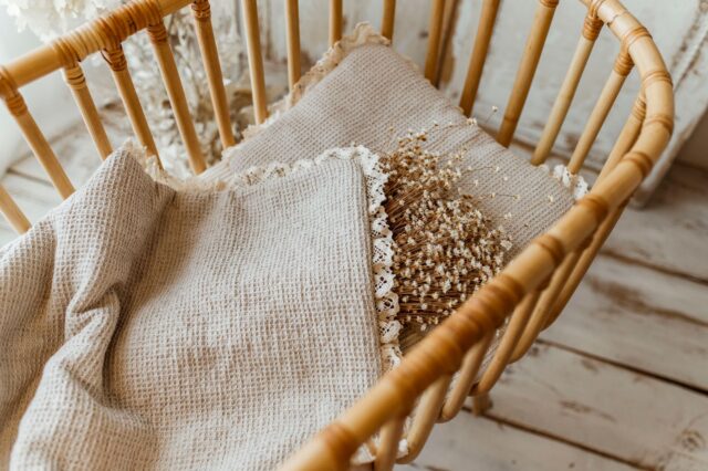 Lniany kocyk niemowlęcy 50×75cm goferek