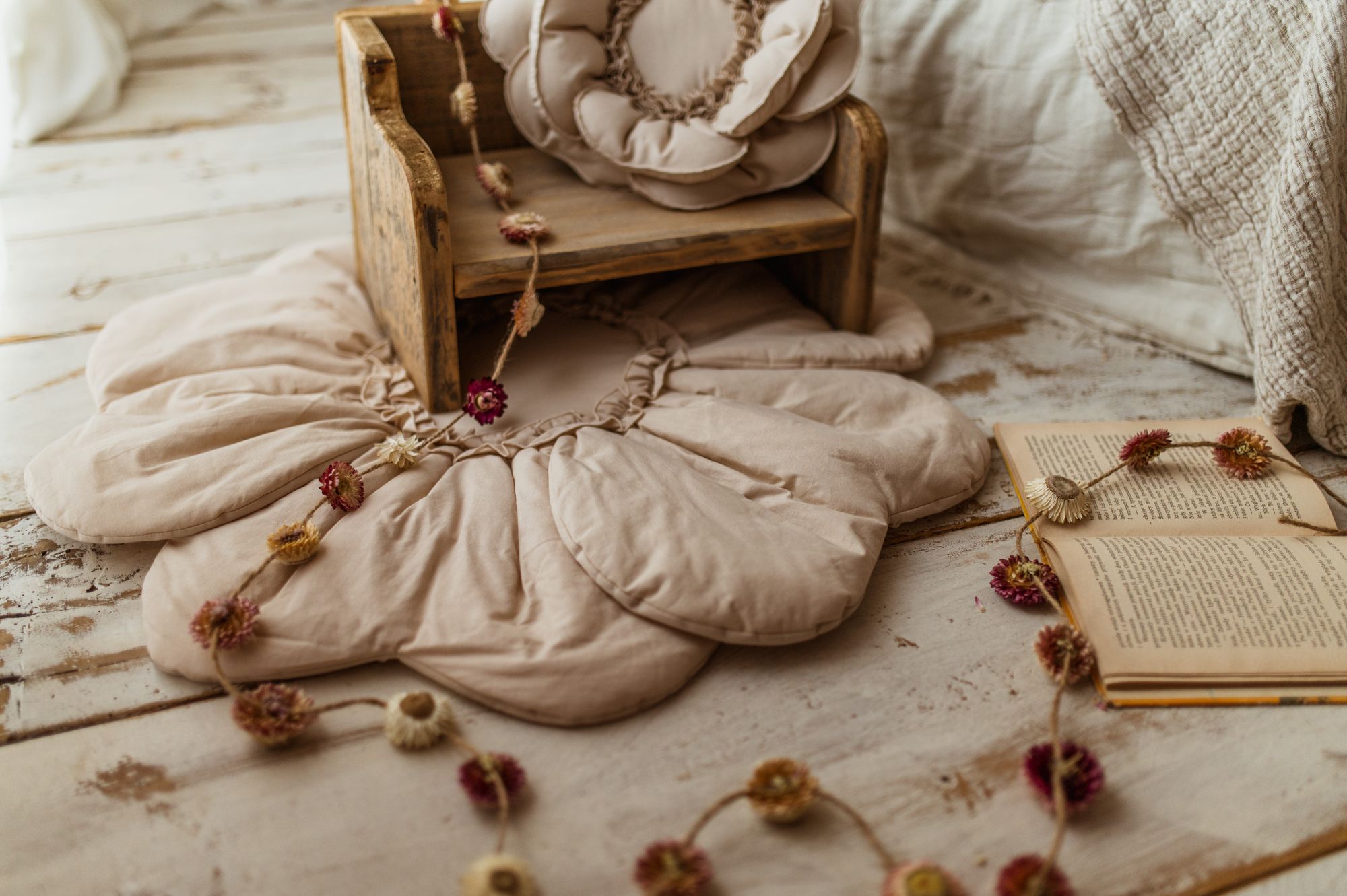 Mata kwiat 5 bawełniana do zabawy i dekoracji pokoju dla dzieci kolor natural