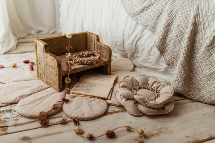 Mata podłogowa kwiat dla dzieci do zabawy natural