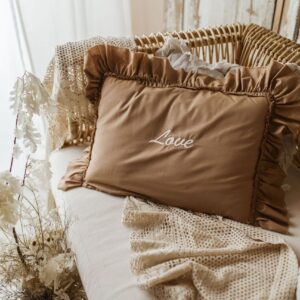 Personalizowana poszewka na poduszkę twój haft carmel