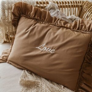 Personalizowana poszewka na poduszkę twój haft carmel