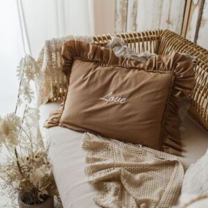 Personalizowana poszewka na poduszkę twój haft carmel