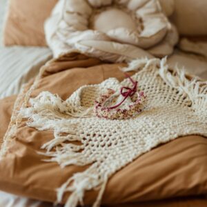 Poduszka bawełniana dekoracyjna kwiat natural rozmiar 40