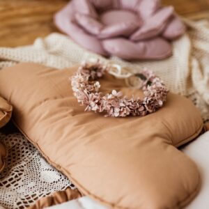 Poduszka dekoracyjna różowa retro kwiat 40×40cm