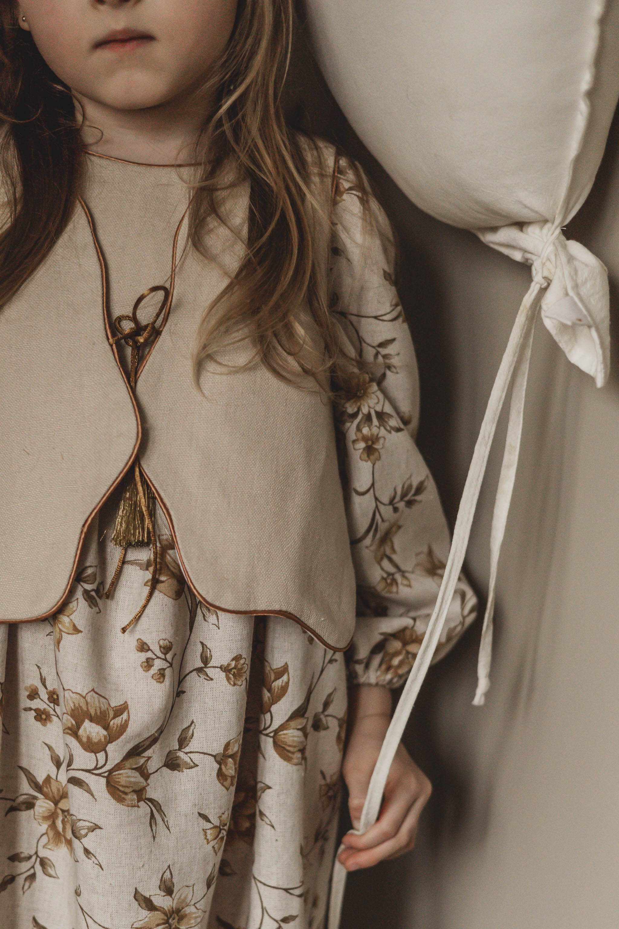 Retro damska kamizelka lniana vanila