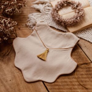 Retro kamizelka lniana dla dla dziecka vanila