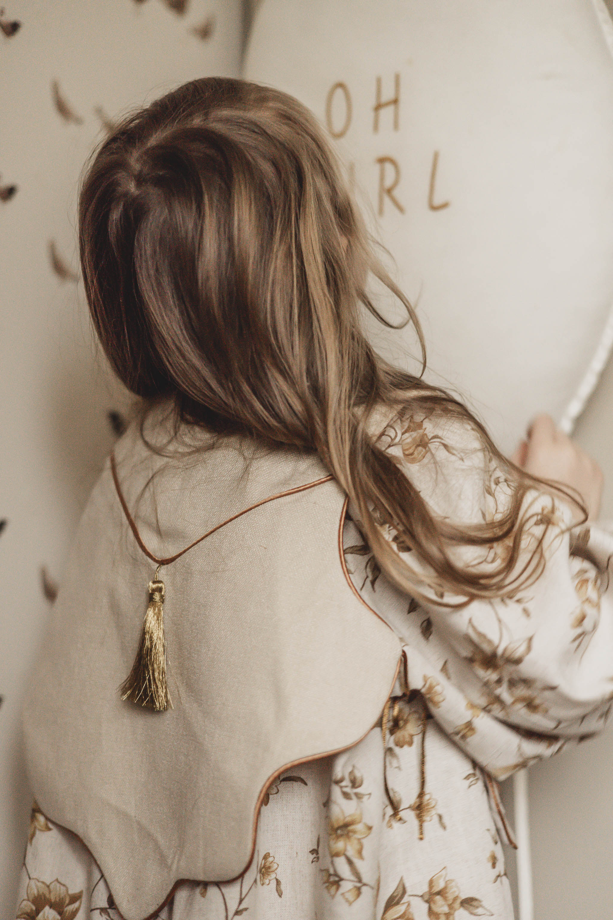 Retro kamizelka lniana dla dla dziecka vanila 1-3 lat