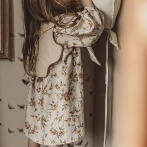 Retro kamizelka lniana dla dla dziecka vanila