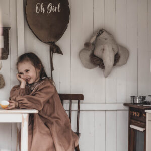 Retro sukienka lniana beżowa damska Marysia kokos