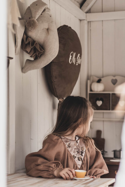 Retro sukienka lniana beżowa damska Marysia kokos