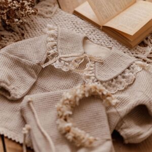 Retro kołnierzyk damski z koronką haft zoja wafel